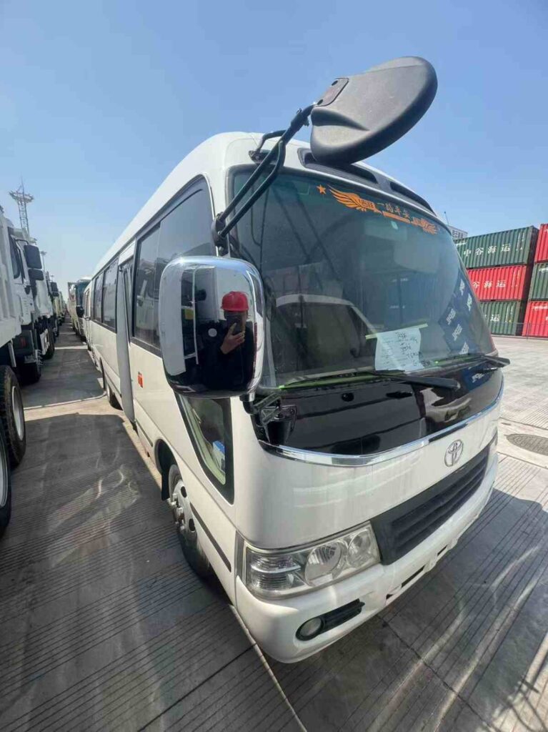 Three diesel Coaster buses shipped from China to Ghana