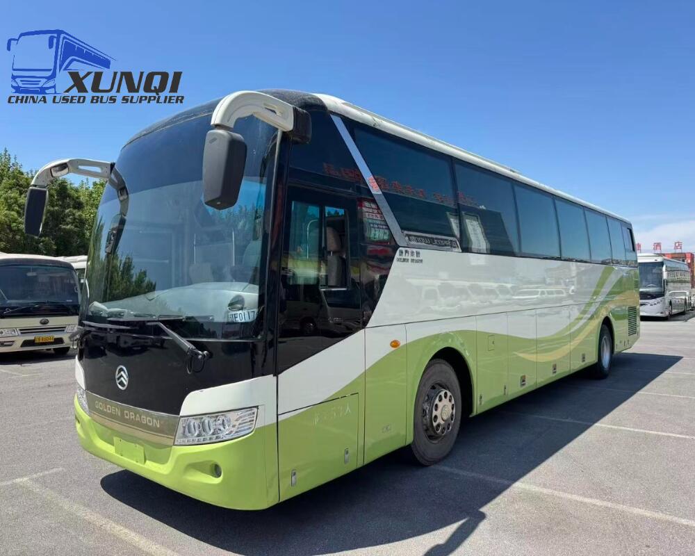 Used Golden Dragon bus XML6127 53 Seats 2013 Year 12 Seters long China bus yuchai 6-cylinder diesel engine