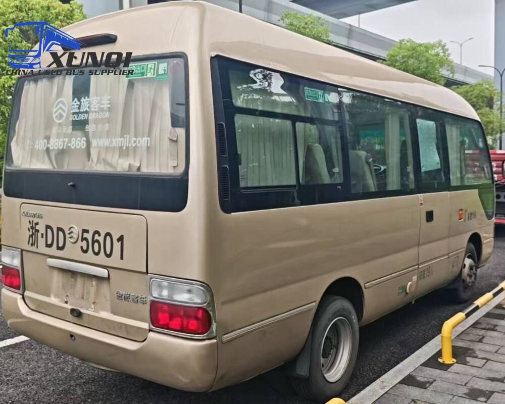 Used Golden Dragon bus XML6601 19 Seats 2021 Year 6 Seters long China bus yuchai 4-cylinder diesel engine