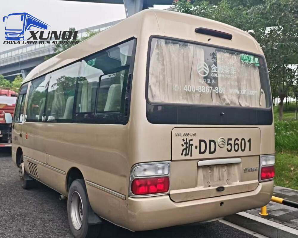 Used Golden Dragon bus XML6601 19 Seats 2021 Year 6 Seters long China bus yuchai 4-cylinder diesel engine