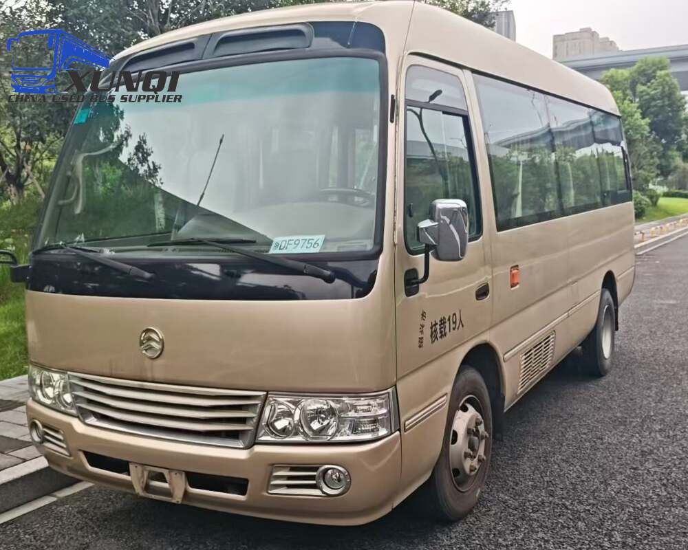 Used Golden Dragon bus XML6601 19 Seats 2021 Year 6 Seters long China bus yuchai 4-cylinder diesel engine