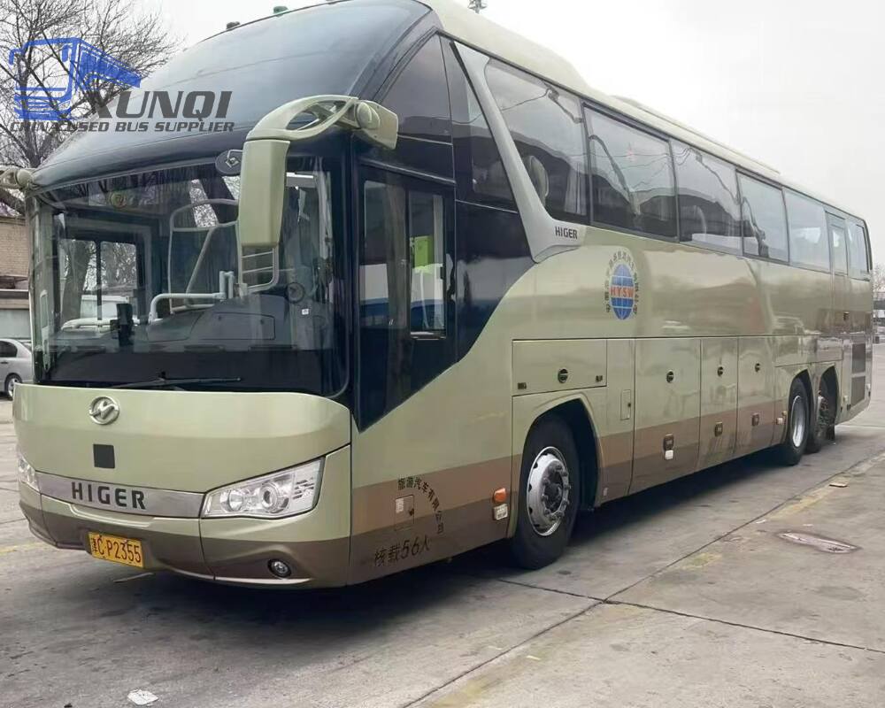 Used Haige bus KLQ6132 56 Seats 2023 Year 13 Seters long China bus weichai 6-cylinder diesel engine
